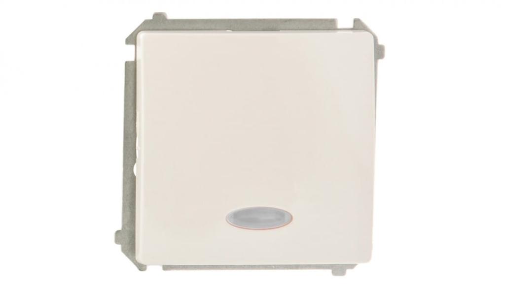 Simon Basic Single Pole Switch With Illuminated Quick Connectors, White Bmw1L.01/11
