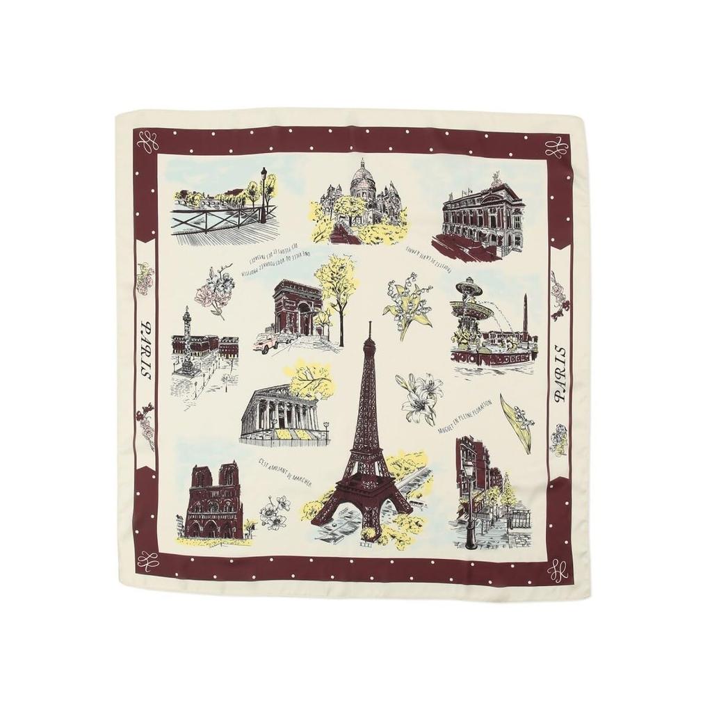 Picnic PARIS Cityscape Brown F [Rope Passage] Scarf, (22),