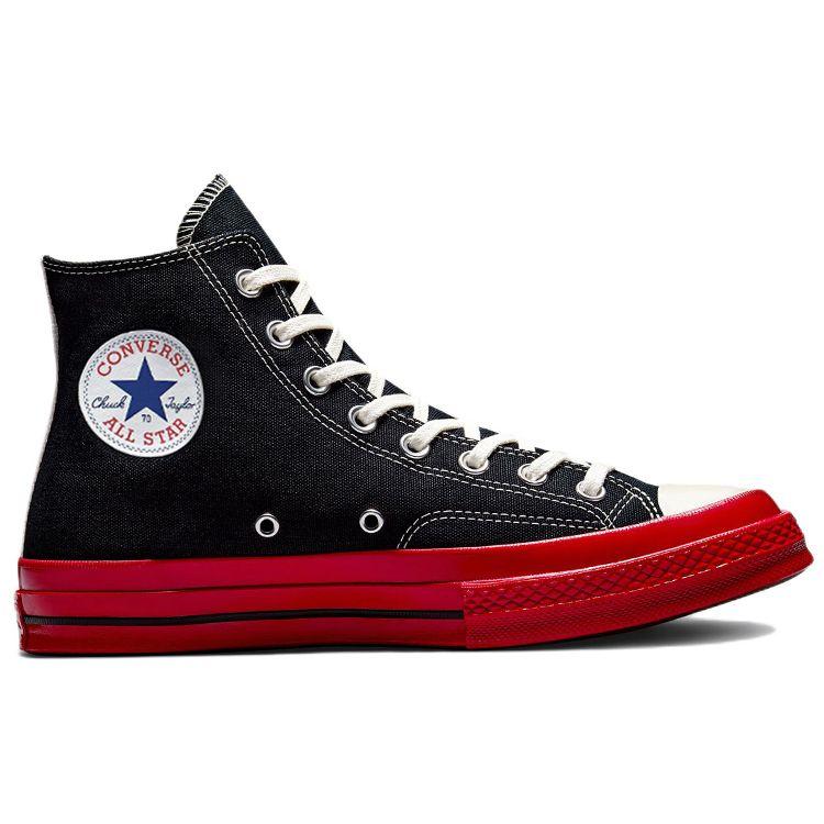 Comme Des Garçons Play X Converse Chuck 70 High Black Red Unisex Sneakers Egret A01793C