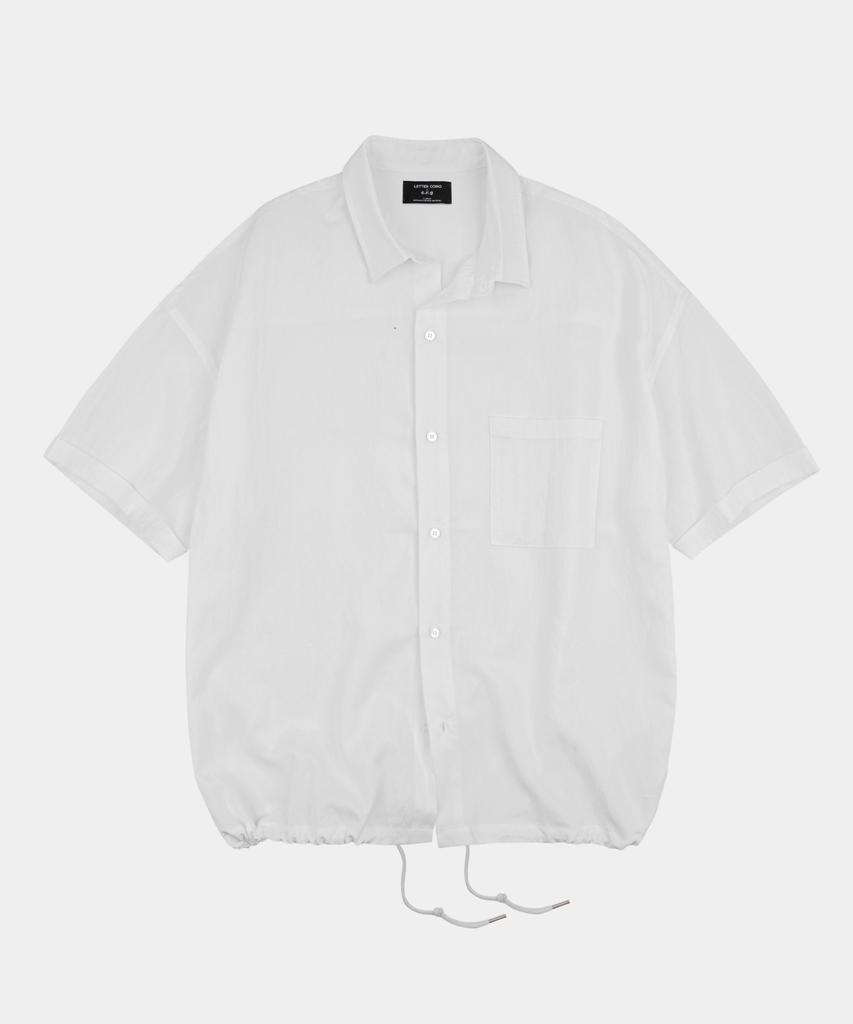 LETTERCOMO Airy Oversized Tencel Short Sleeve Shirt Ivory