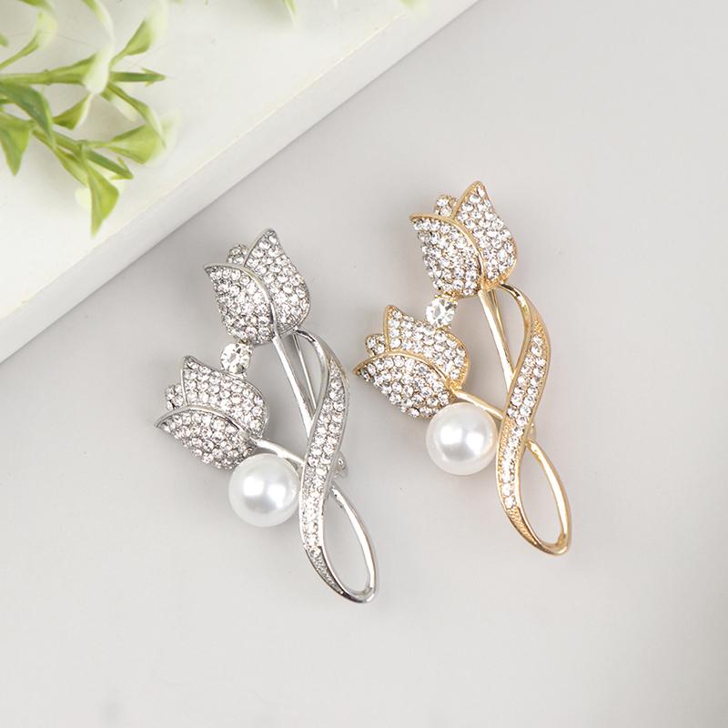 1 шт. брошь тюльпан цветок брошь антибликовая брошь воротник булавка ювелирные изделия