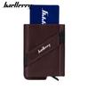 Baellerry Мужская мода Всплывающий держатель для карт с защитой RFID Кошелек большой емкости из искусственной кожи Антимагнитный алюминиевый чехол с эластичным ремешком