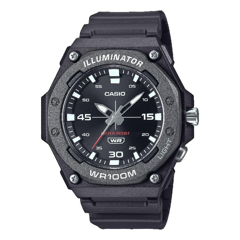 Casio Мужские аналоговые кварцевые часы из смолы, водостойкие 100 м, MW-620H-1AV