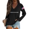 Women's Fashion Casual Long Sleeve Halloween Printed V-Neck Top