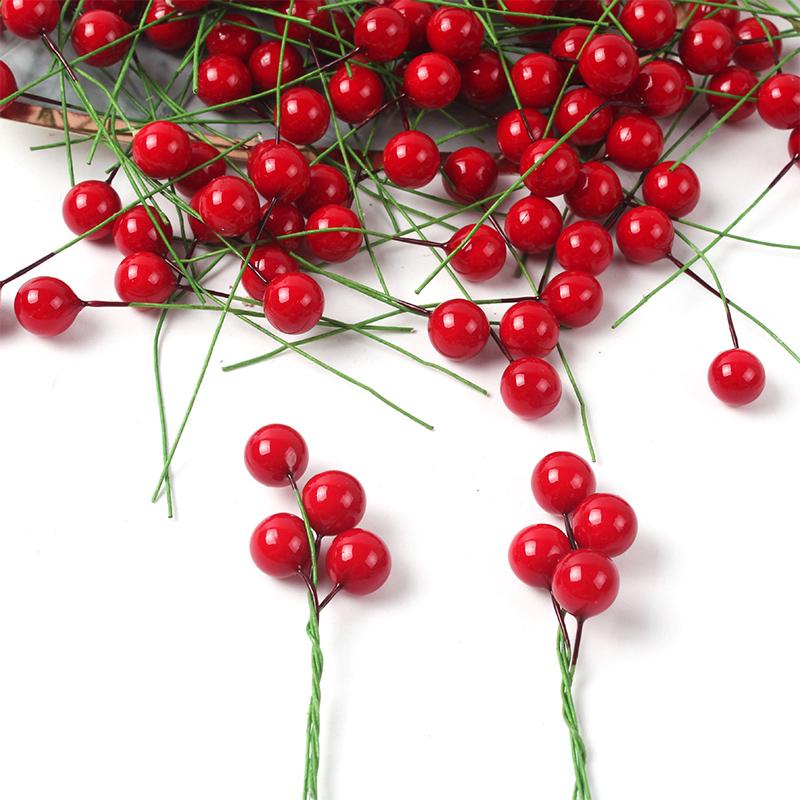 Рождественские маленькие ягоды вишни DIY маленькие ягоды 100 шт. свадебные принадлежности украшения мини тычинки цветы аксессуары