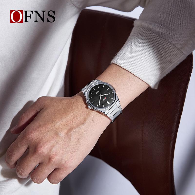 OFNS 5316 Fashion Quartz Watches for Men Elegant Simple Design 30M Waterproof Luminous Stainless Steel Casual Business Men Watch