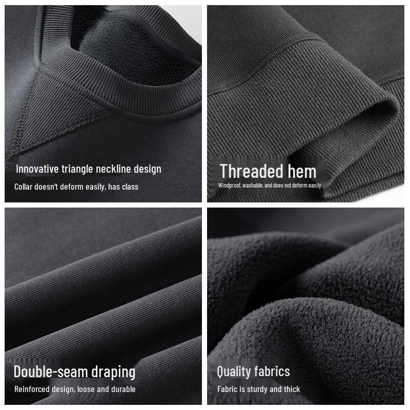 JEEP SPIRIT Men's Fleece-lined Crewneck Sweatshirt