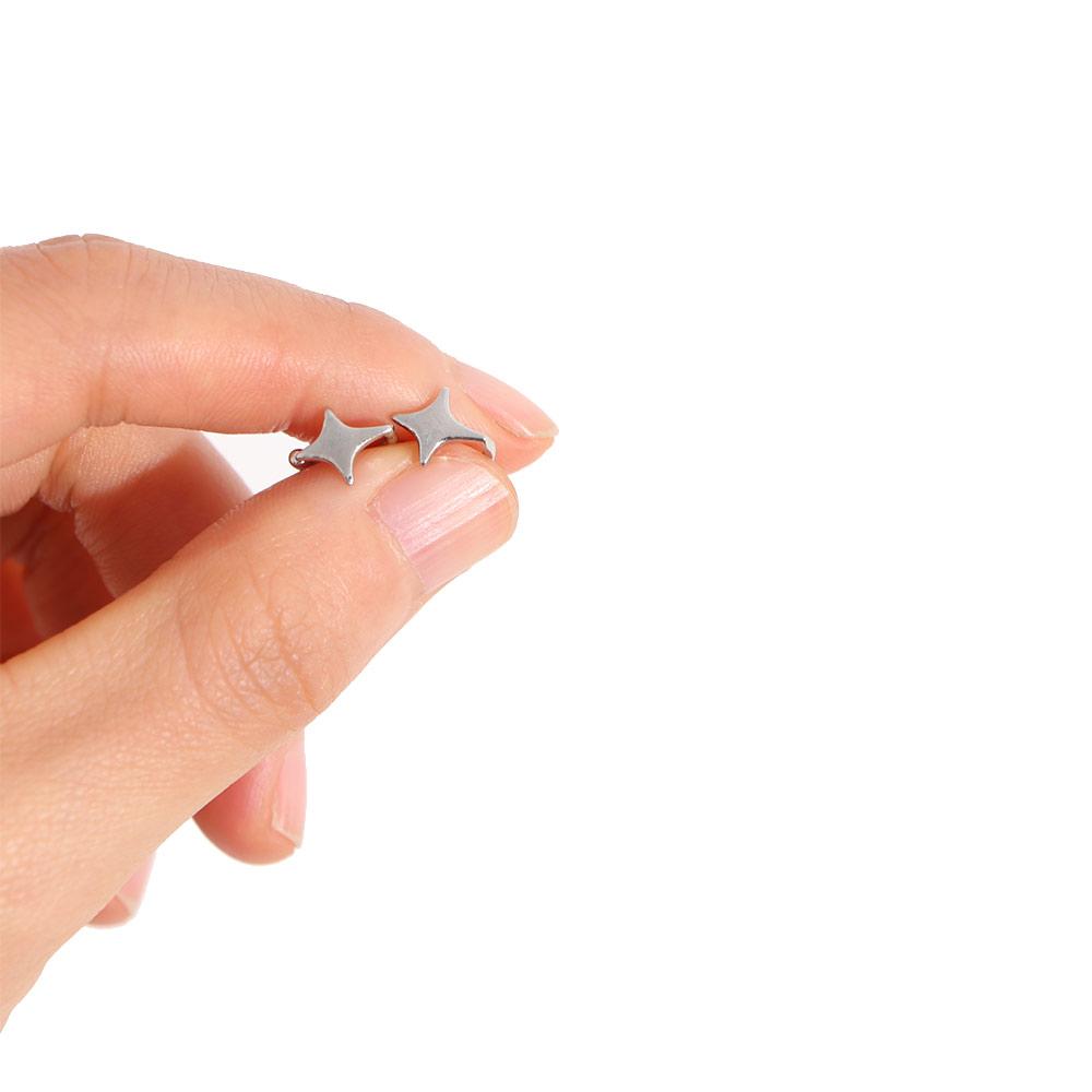 Серебристый цвет Кафф для уха Маленький C Кубический Женские серьги Звездные клипсы для ушей Корейский стиль Хрящевой пуссет