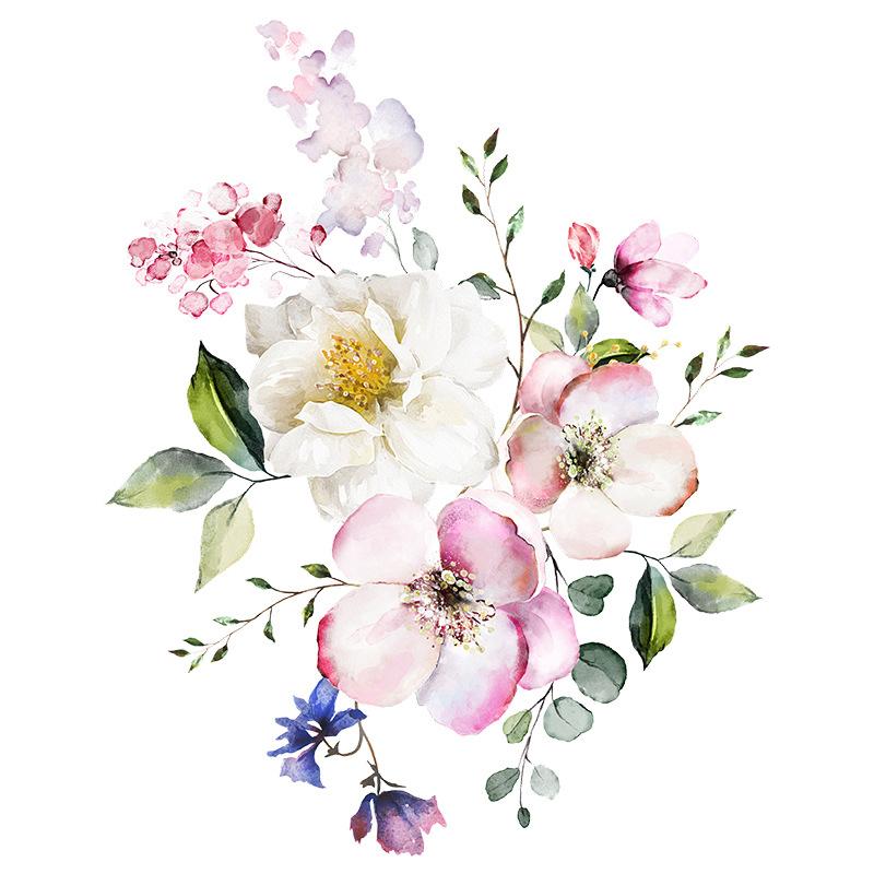 Various Green Plants Flowers Wall Sticker Bathroom Toilet Decor Decals Living Room Cabinet Home Decoration Self Adhesive Mural