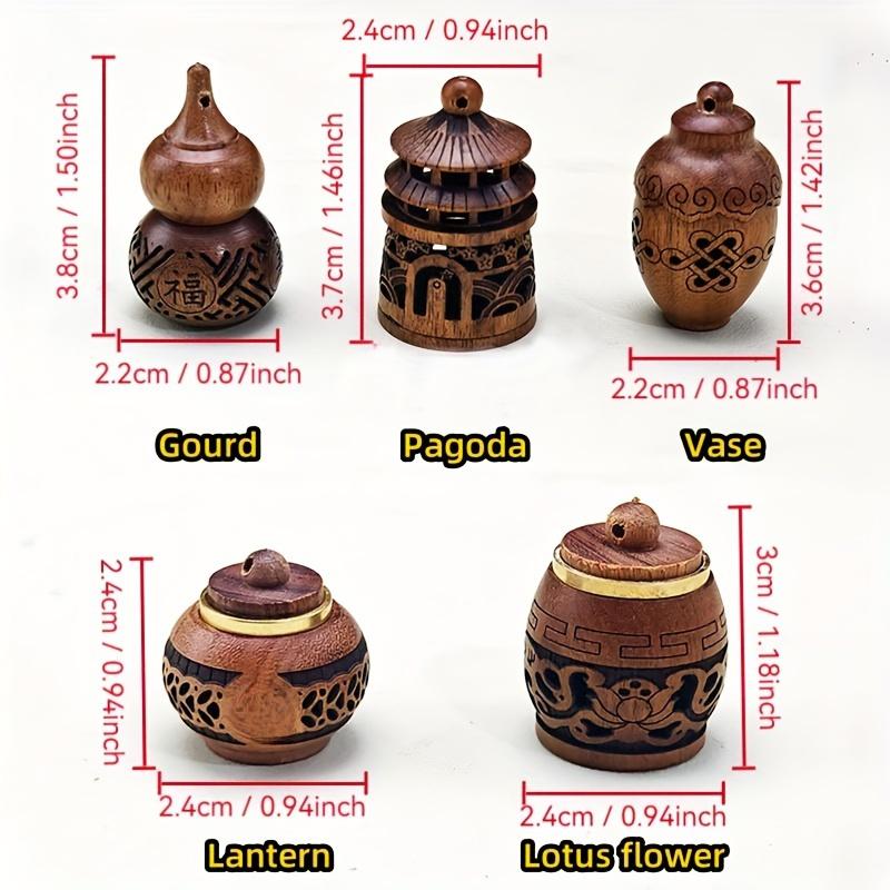 Подвеска-диффузор для ароматерапии из дерева ручной работы - Выберите из дизайнов Тыква, Пагода, Ваза, Фонарь, Барабан | Саше для эфирных масел для DIY брелоков