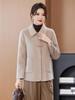 Mom's 2025 Double-Faced Wool Short Coat Women’s Autumn/Winter Chinese Style with Frog Button