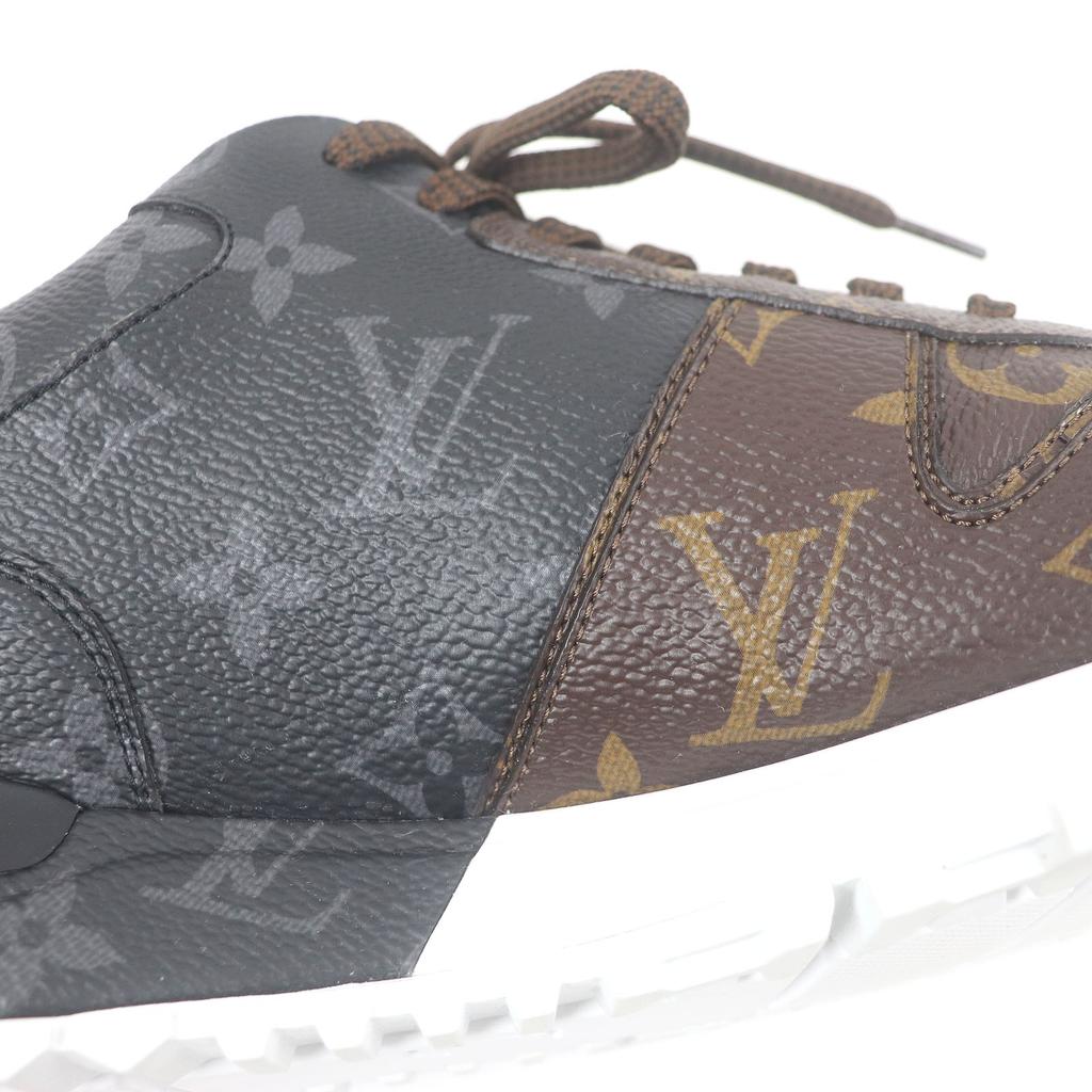 Отличные кроссовки LOUIS VUITTON с низким вырезом линии LV Runaway из белой, коричневой и черной кожи, мужские, размер 7, б/у