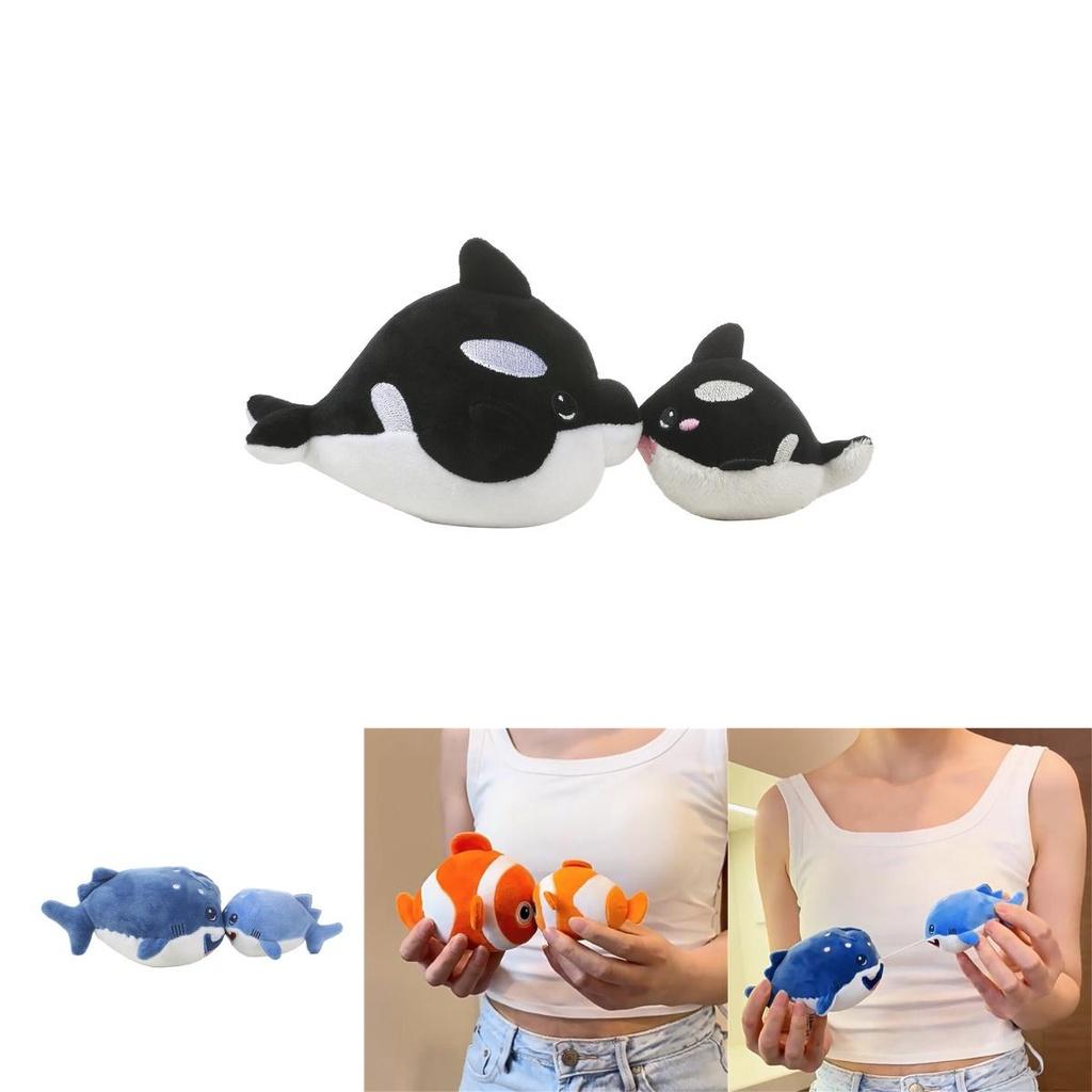 Kepelon Плюшевая игрушка Морское животное Милая рыба-клоун Акула и Дельфин Мягкие игрушки для детей Вибрирующие и пригодные для объятий!