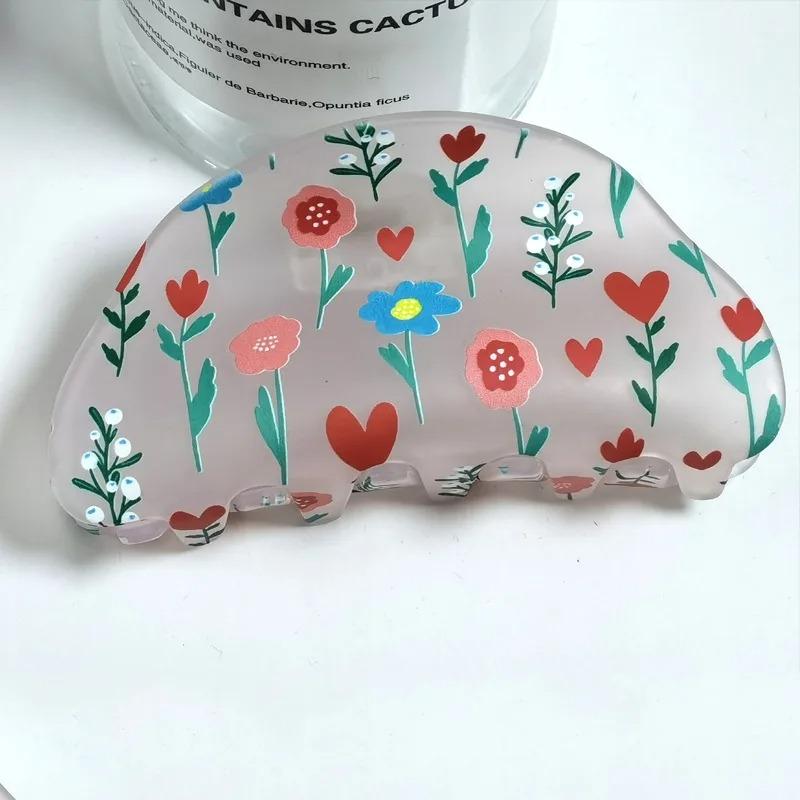 Модная заколка для волос с цветком, корейские темпераментные заколки для волос для женщин, красочная большая заколка для волос в форме акулы, женские аксессуары для волос