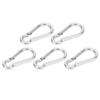 5pcs 50mm Carabiner Clip Stainless Steel Heavy Duty Spring Snap Hook for Hammock Dog Leash