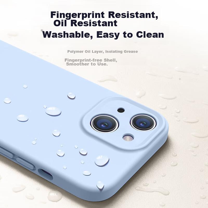 NEYAA IPhone 15 Case, IPhone 15 Protective Cover with Full Lens Protection, Liquid Silicone Ultra-Thin Shockproof Simple Soft Case, Graphite Gray