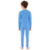 Kids Warm Loungewear Set 2-Piece, Solid Color Thermal Long Sleeve Shirt & Elastic Waist Pants, Sleepwear Winter Underwear