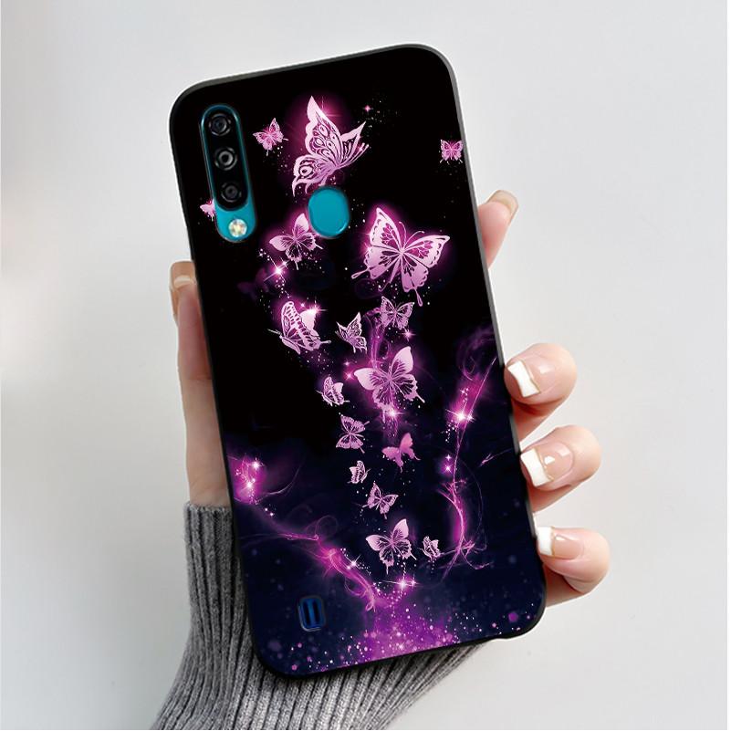 Phone Case For ZTE Blade A7 2020 Shockproof Casing Luxury Fashion Butterfly Flower Black Jelly Soft TPU Case Silicone Back Cover