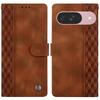 For Google Pixel 9 Pro/Pixel 9 Leather Case Imprinted Checkered Pattern Wallet Stand Flip Phone Cover