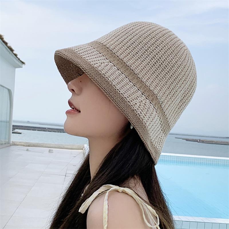 Female Knitting Bucket Hats Harajuku Bucket Hat Fishing Outdoor Panama Hip Hop Cap Men's Summer for Fisherman Hat Women Spring