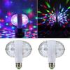 E27 Doubleheaded 6w Led Ball Stage Rgb Light Bulb Rotating Lamp Ktv Party Disco