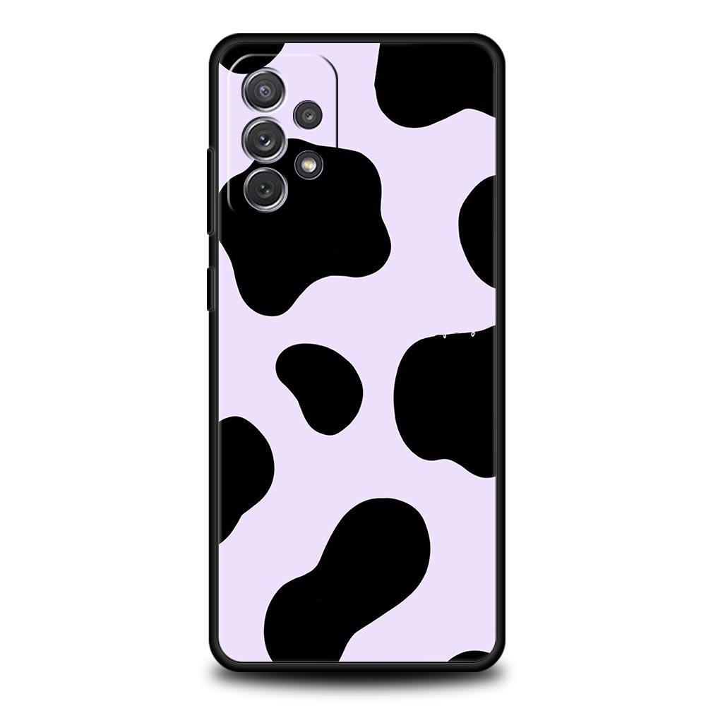 White Black Cow Pattern Phone Case for Samsung A51 A71 A21S A12 A15 A25 A31 A41 A52 A32 A23 A33 A53 A73 A03S A05S A13 5G Cover