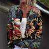 Women's Fashion Christmas Print Long Sleeve Knitted Cardigan Button Jacket