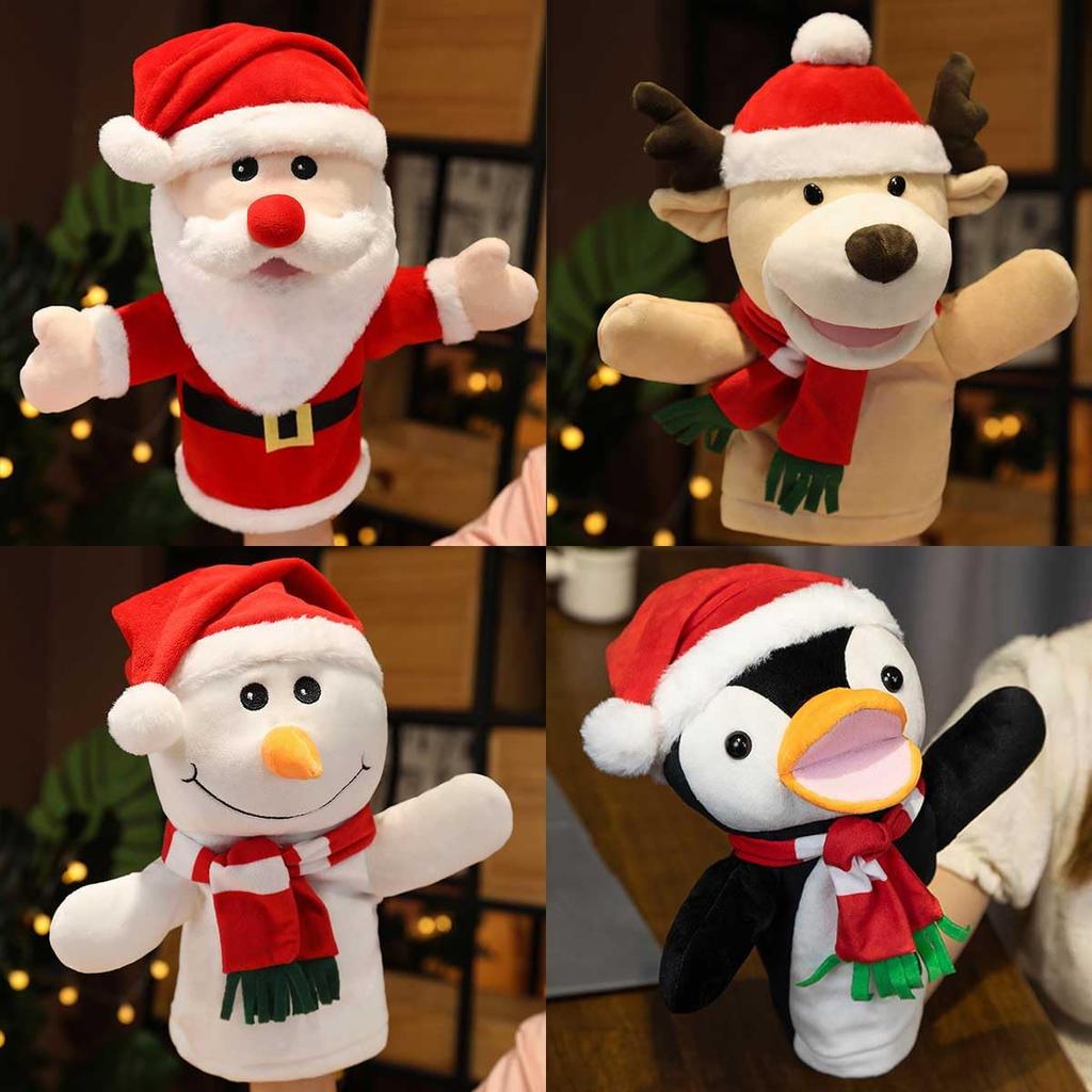 Iikuru Christmas Puppet Set of Santa Plush Cute Decorative Hand Puppets 2, Dolls,