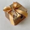 Square Handwoven Bamboo Gift Basket with Lid - High-end Candy Box and Wedding Favor