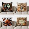 Home Decor Hello Fall: Pumpkins & Autumn Leaves Pillow Pattern Cushion Cover Suitable for Sofa Bedroom Car Pillow Cover
