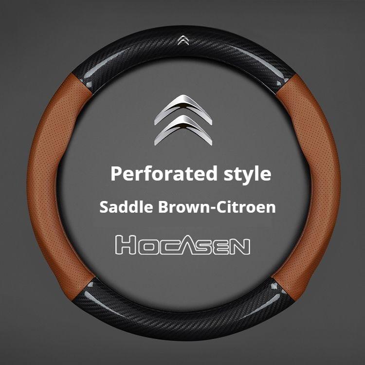 Carbon Fiber leather Steering Wheel Cover For Citroen C1 C2 C3 C4 C5 C6 C4L Berlingo Picasso Aircross Sega Ely See Accessories aik256