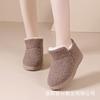 Winter Velvet Thickened Cotton Shoes Women's Warm Fashion Fluffy Shoes Versatile Soft Sole One Pedal Mother Shoes New Cotton Boots