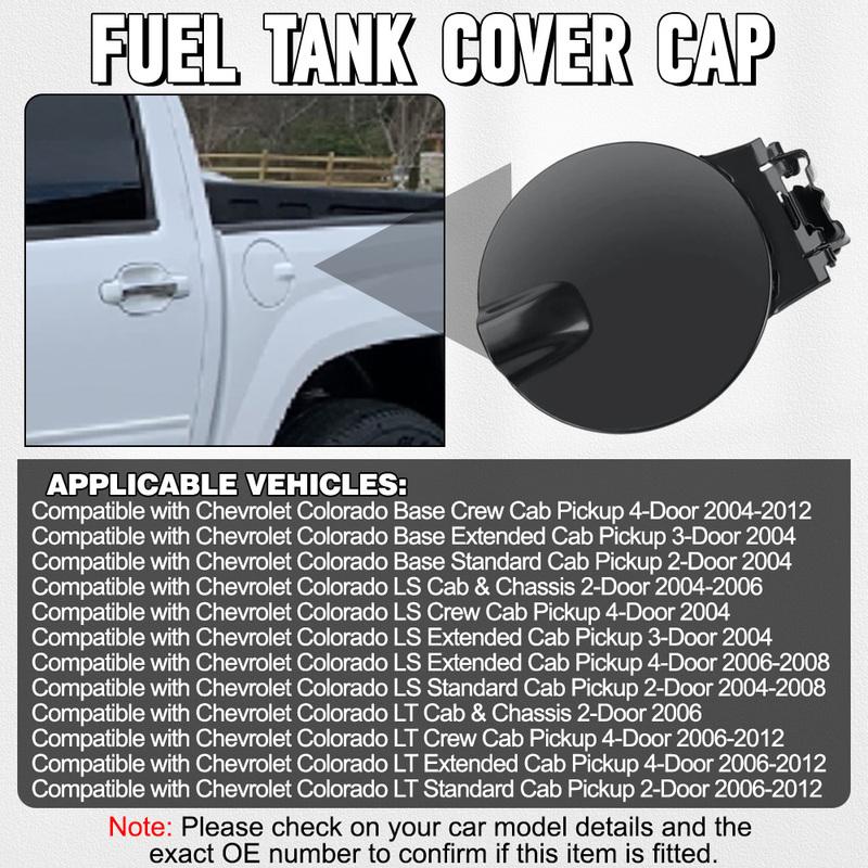 10385417 Fuel Gas Tank Door Lid Cover Flap Cap Unpainted Black for Chevrolet Colorado GMC Canyon Pickup 2004-2012