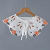 Women Embroidery Floral Lapel Blouse Top Detachable Collar Shawl Female Vintage Shirt False Tie Fake Collar Accessories