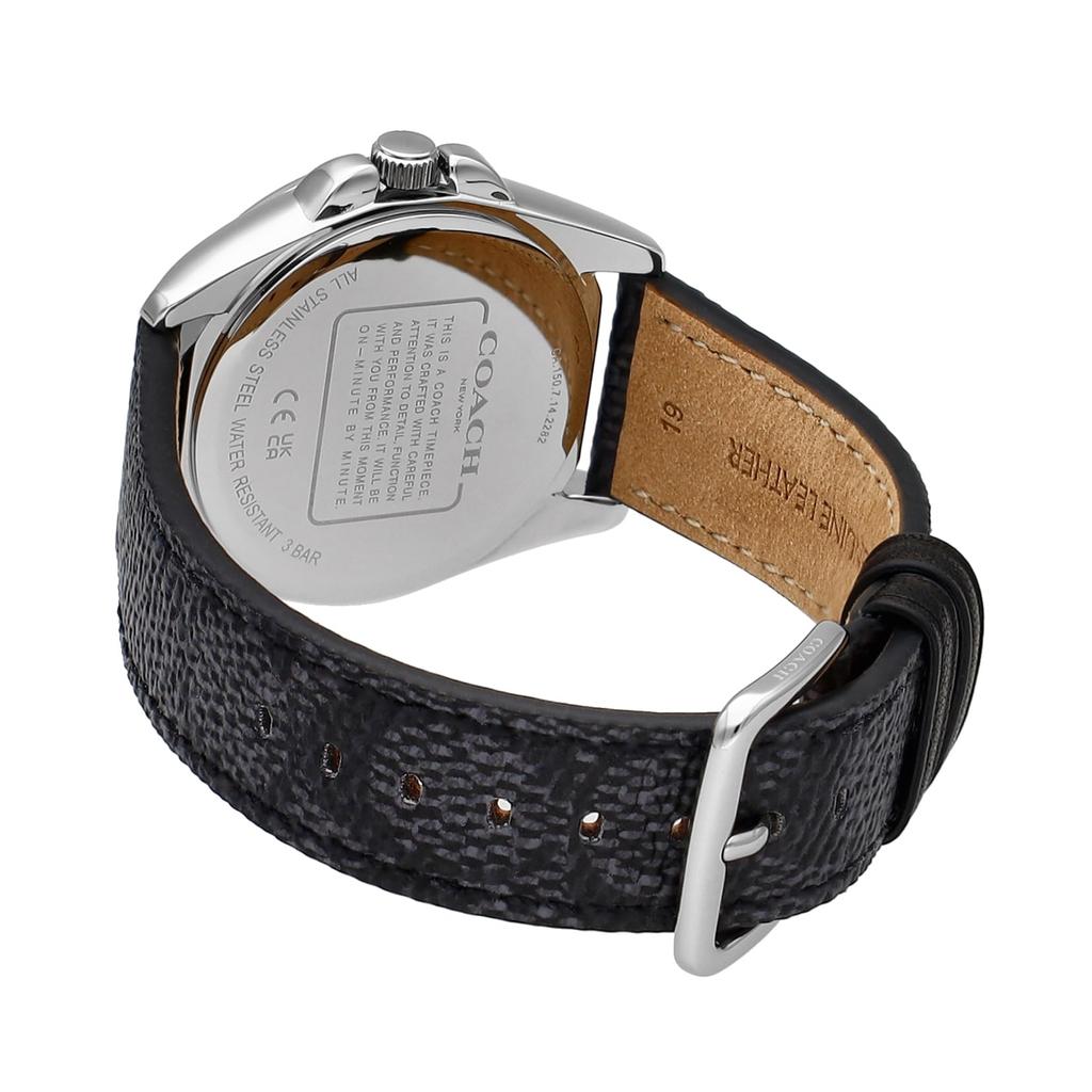 Часы GREYSON с черным циферблатом из нержавеющей стали и кожи, кварцевые, 36 мм, часы 14504112 [Coach] женские [Товар]