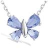 [K2571] - Silver Pendant 'Butterfly' Blue Tanzanite Silver (rhodium Plated) - 12x10 Mm