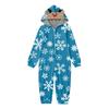 Christmas Print Family Matching Hooded Long Sleeved Zippered Jumpsuit Set