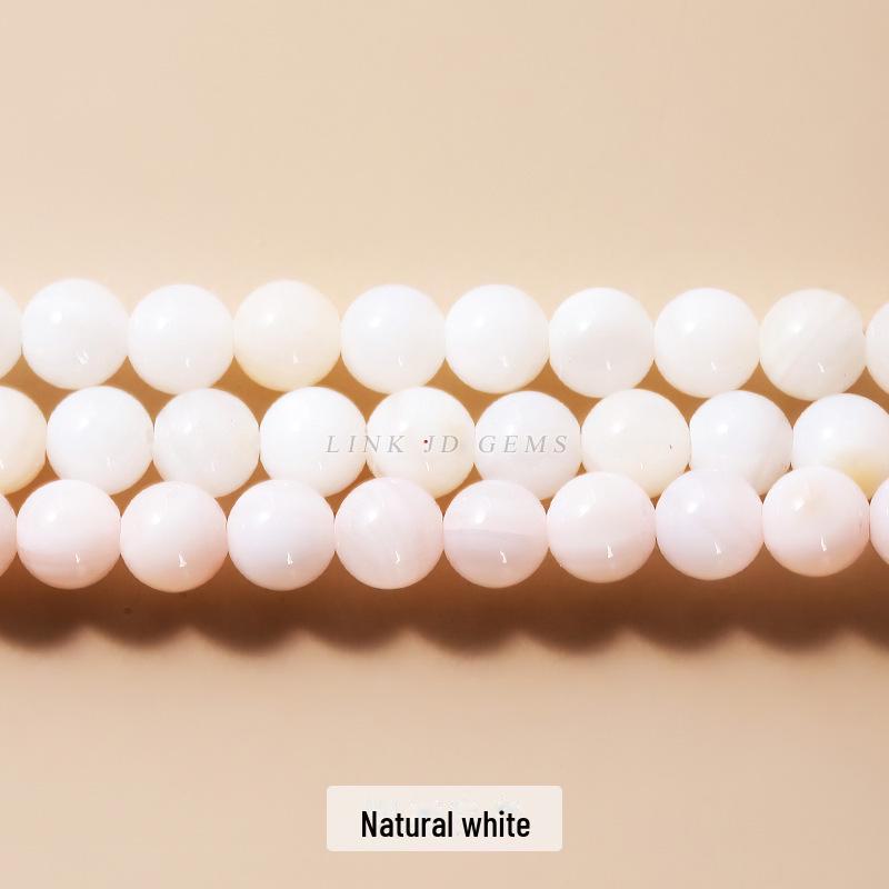Natural White Butterfly Shell Round Beads White Pearl Small Loose Beads for DIY Jewelry Making