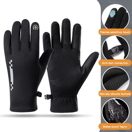 1 пара зимних перчаток для велоспорта, теплые, с сенсорным экраном, противоскользящие, ветрозащитные, водонепроницаемые, для холодной погоды, для мужчин и женщин, для езды на мотоцикле, катания на лыжах, с закрытыми пальцами