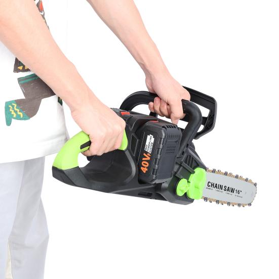 16 Inch Cordless Chainsaw Brushless Motor Electric Chainsaw Battery Powered Chainsaw with 2 X 4Ah Batteries Auto-Lubrication Chain Saw