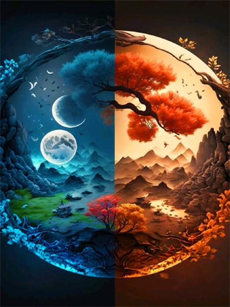 Коллекция алмазной живописи 2023 года «Пейзаж четырех сезонов» Квадратная/круглая вышивка Мозаика Лунный пейзаж Домашний декор
