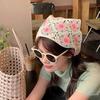 French Style Retro Girl Headscarf Crochet Knitting Hair Band Flower Pattern Knitted Fabric Adjustable Fit Headwrap