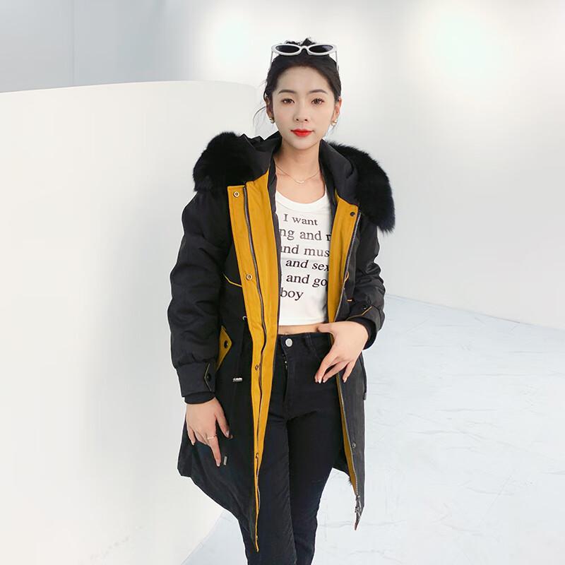 Kaiser Женская зимняя парка с воротником из лисьего меха и подкладкой из кроличьего меха