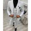 Elegant Wedding 3 Piece Luxury Men's Suit Set - Single Breasted Peak Lapel Jacket Pants Vest Business Male Clothing