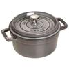 Staub Pico Cocotte Round, Gray, 22cm, Double-Handled, Cast Iron Enamel Pot, Induction Compatible, Serial Number Included, Officially Sold In Japan, Pr