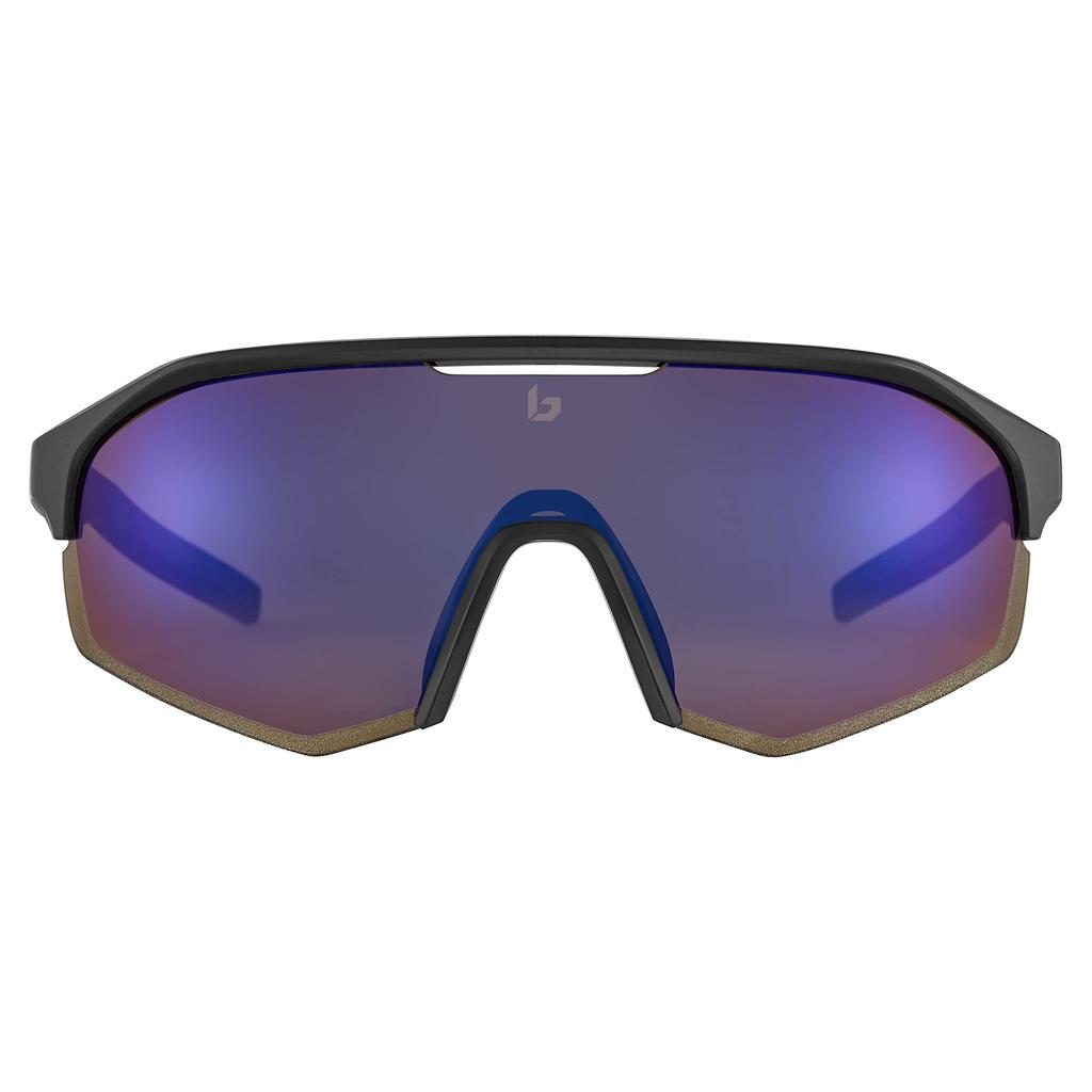 Bolle LIGHTSHIFTER XL Cycling Black BS014002 Sunglasses, Brown-Blue Lenses, 15% Transmittance, Matte,