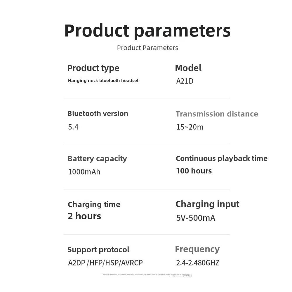 Bluetooth-гарнитура для шеи с подвесом и движением шеи 5.3 Беспроводная ультрадолгая жизнь Большая мощность ENC Шумоподавление