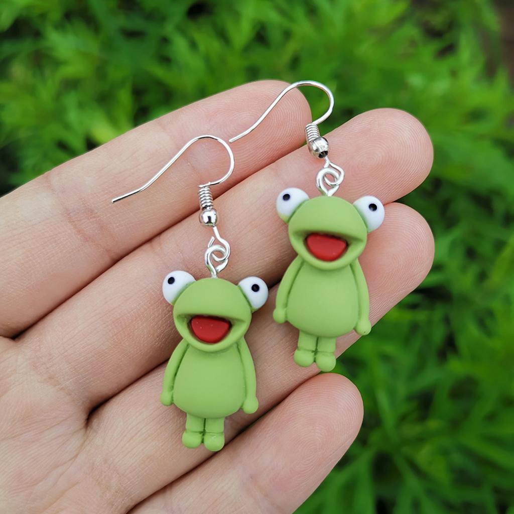 Hanging Frog Animal Earrings for Women Designer Statement Funny Creative Unique Earring Girls Cute Unusual Earrings