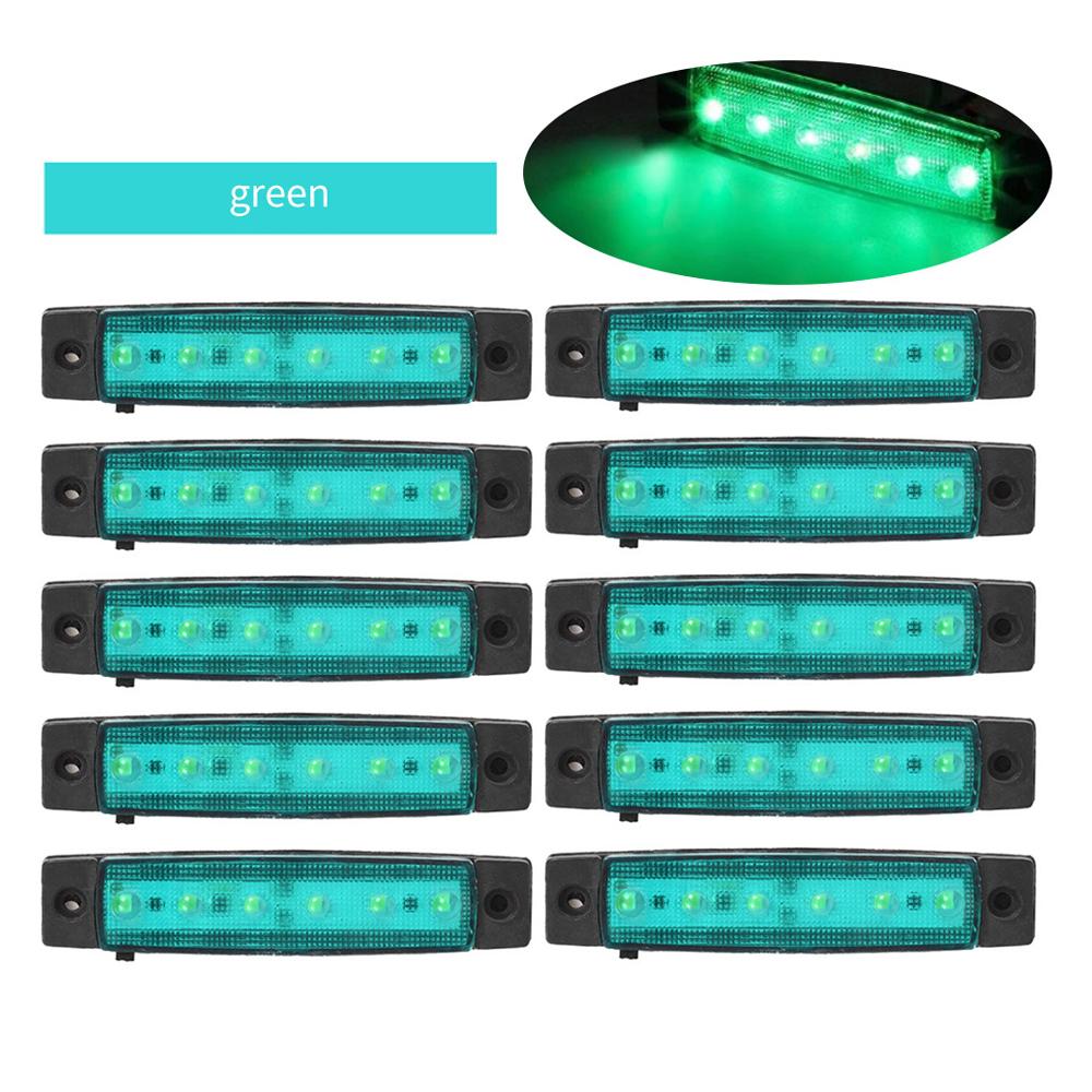 10 шт., боковые габаритные индикаторы для грузовика, прицепа, автомобильный сигнал, задний предупредительный задний фонарь, светодиодный 12 В 24 В, сигнальная лампа
