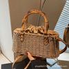 2025 Summer New Woven Bag Portable Messenger Bag Beach Leisure Straw Bag Niche Personalized Ins Shoulder Bag